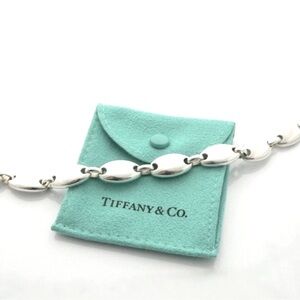Tiffany sterling silver oval pillow link bracelet retired